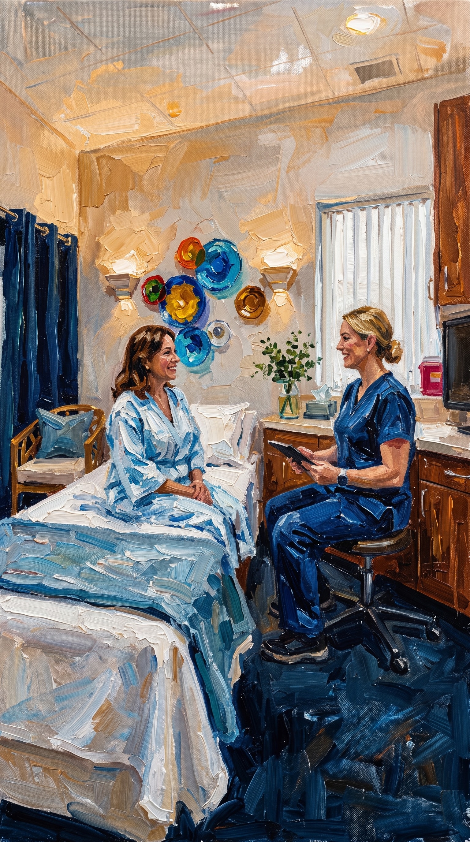 Plein-air painting of pre-operative consultation suite at NCSS