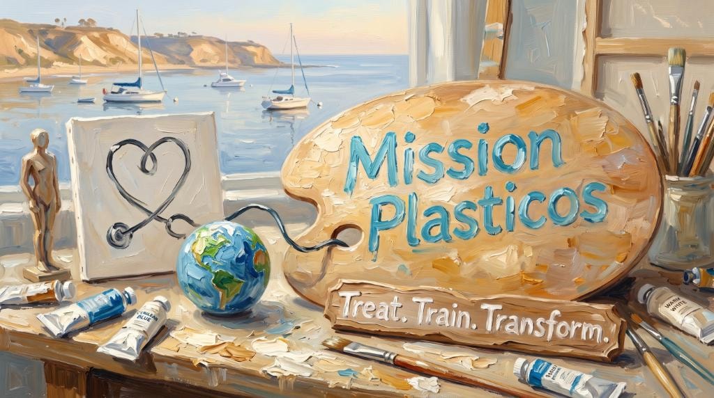Plein-air painting evoking global reconstructive surgery work